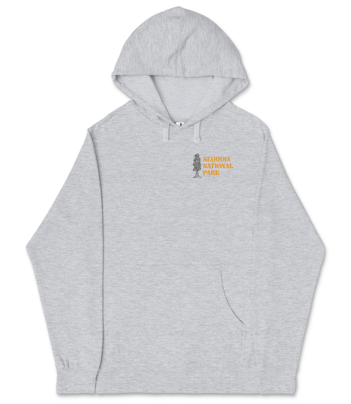 A gray hooded sweatshirt with the text "SEQUIDA NATIONAL PARK" printed on the front.