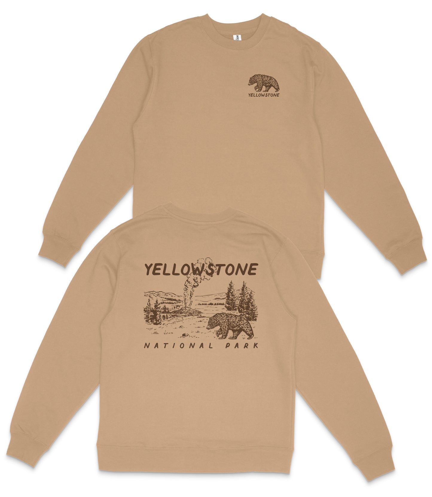 Yellowstone National Park Midweight Crewneck Sweatshirt